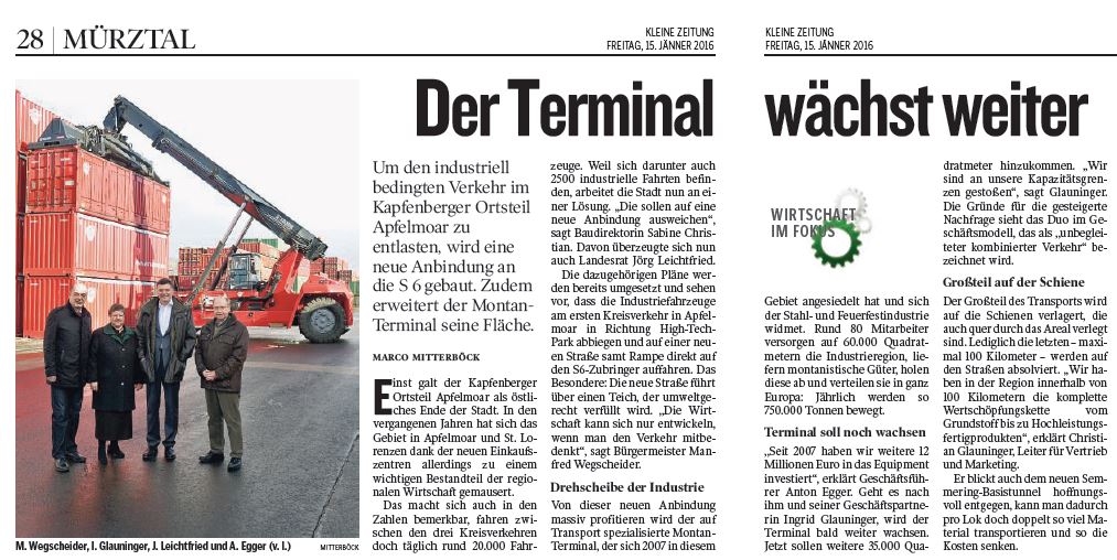 Kleine-Zeitung 15-01-2016 Montan-Terminal Mini